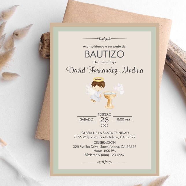 Invitación Bautizo Boy Angel Bautismo Religioso (Subido por el creador)
