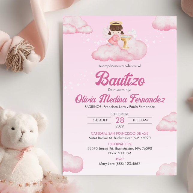 Invitación Bautizo Chica Ángel (Subido por el creador)