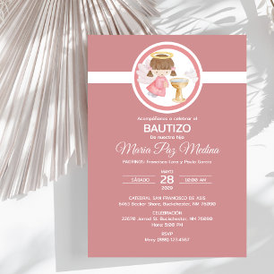Invitación Bautizo CHICA Angel Baptism Católico