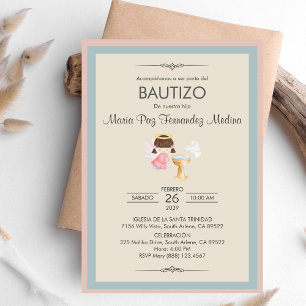 Invitación Bautizo Chica Angel Bautizo Bautismo Re