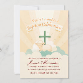 Invitación Bautizo clásico editable para bebé 