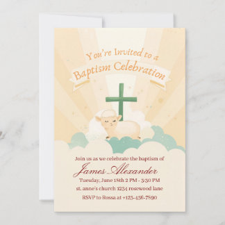 Invitación Bautizo clásico editable para bebé 
