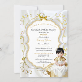Invitación Bautizo Comunión Bautizo de niña asiática
