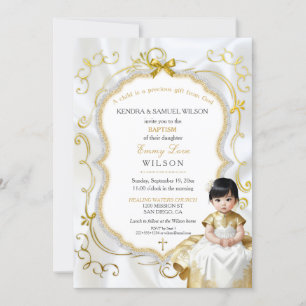 Invitación Bautizo Comunión Bautizo de niña asiática