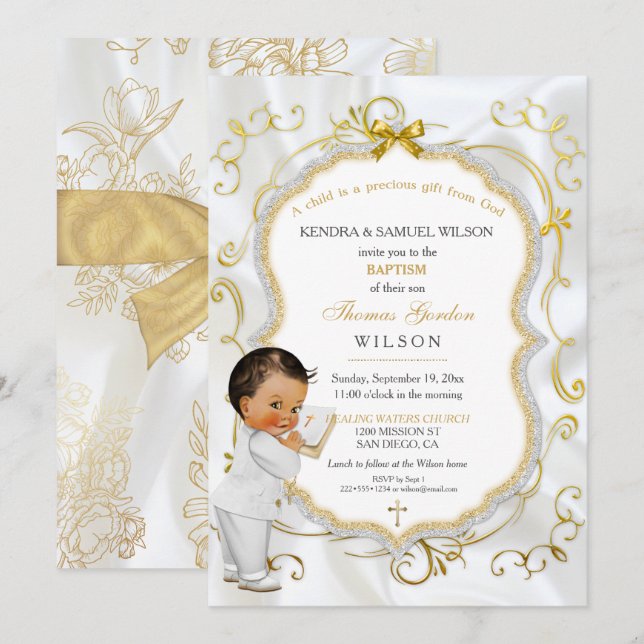 Invitación Bautizo Comunión de Niño Biblia (Anverso / Reverso)