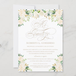 Invitación Bautizo con flores Bautismo