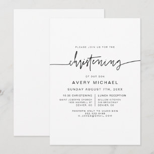 Invitación Bautizo contemporáneo moderno y audaz de MARLO