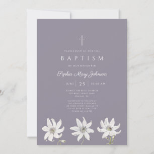 Invitación Bautizo de bebé de flores silvestres florales eleg