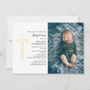 Invitación Bautizo de bebé personalizado ceremonia religiosa