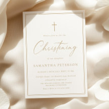 Bautizo de Caligrafía Dorada Elegante