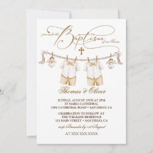 Invitación Bautizo de gemelos