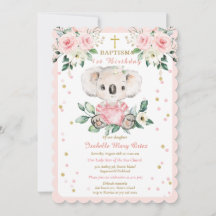 Bautizo de koala personalizado y primer cumpleaños