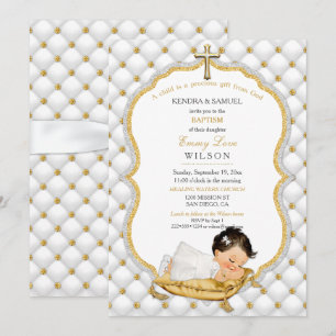 Invitación Bautizo de niña Cruz de Oro