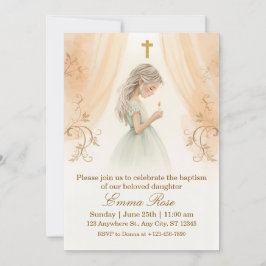 Invitación Bautizo de Niña Personalizado