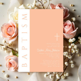 Invitación Bautizo de niña religioso rosa elegante moderno
