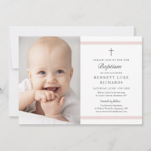 Invitación Bautizo de Niñas con Elegancia Moderna Foto