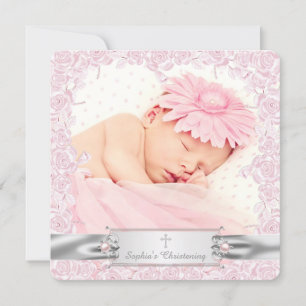 Invitación Bautizo de Rosa Rosa Bonita