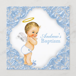 Invitación Bautizo del bautismo del ángel de los muchachos