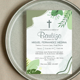 Invitación Bautizo Elegante Bautismo Estético