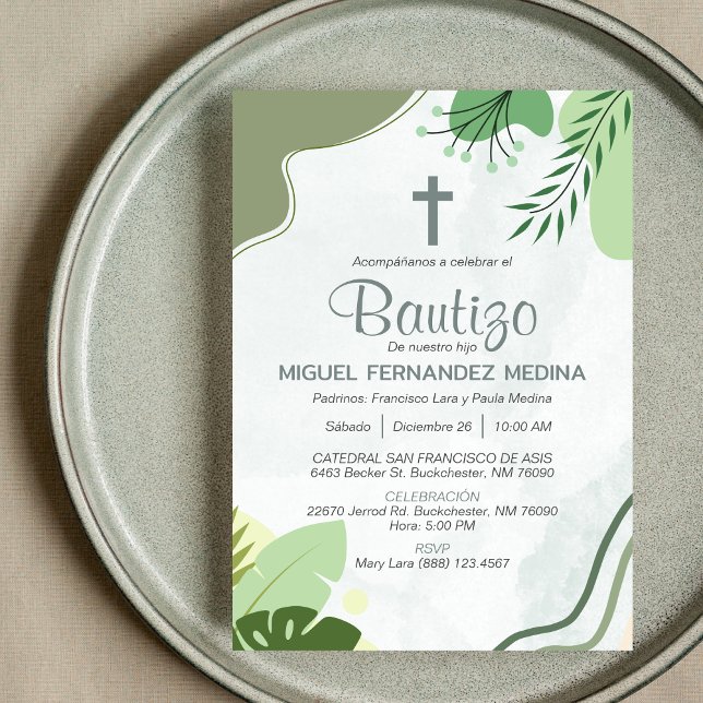 Invitación Bautizo Elegante Bautismo Estético (Subido por el creador)