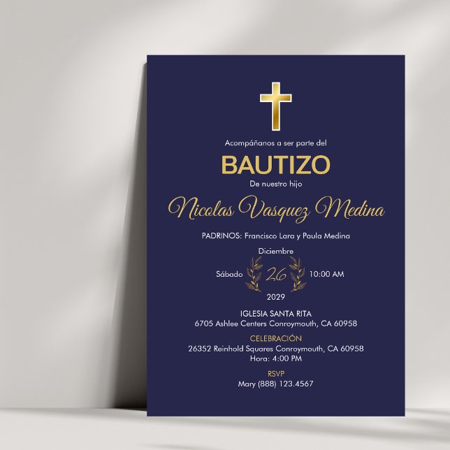 Invitación Bautizo Elegante Bautismo Minimalista (Subido por el creador)