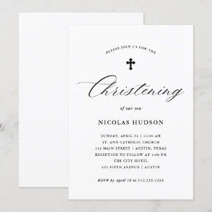 Invitación Bautizo elegante del neutral del género de la