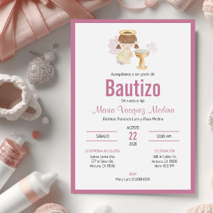 Invitación Bautizo en España: Niña bautista