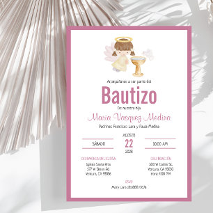 Invitación Bautizo en España: Niña bautista