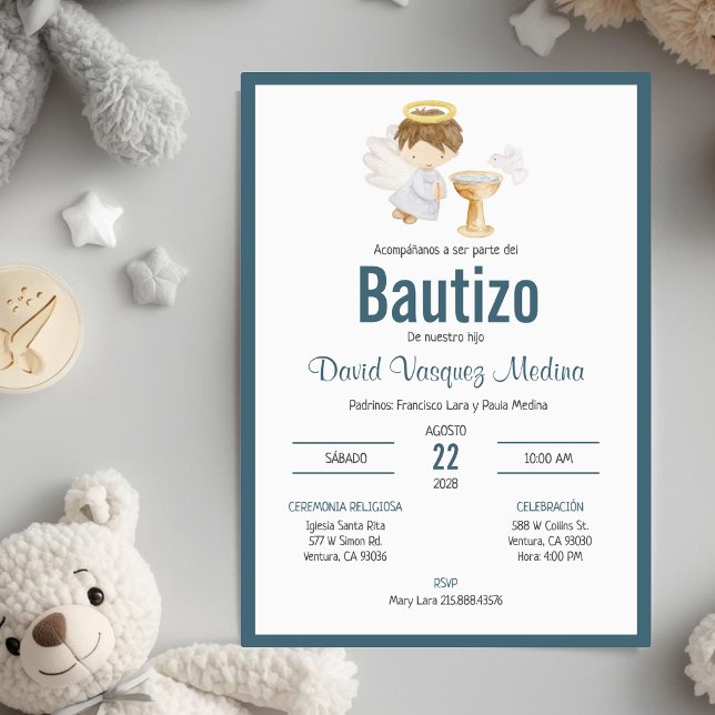 Invitación Bautizo en español Bautizo Niño (Subido por el creador)