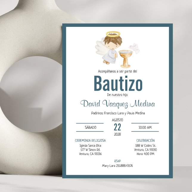 Invitación Bautizo en español Bautizo Niño (Subido por el creador)