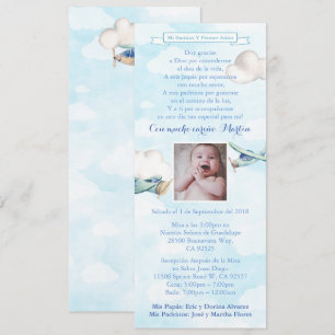 Invitación Bautizo Español Cumpleaños 1er Año Fiesta de Bauti