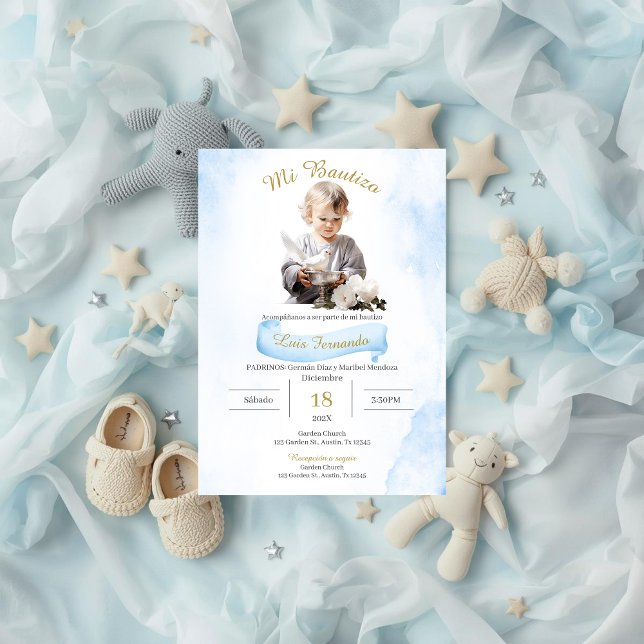 Invitación Bautizo español niño (Subido por el creador)