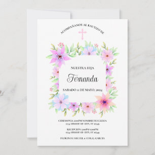 INVITACION BAUTIZO FLORAL