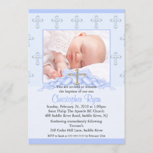 Invitación Bautizo Inviation de la foto de la cruz y de los