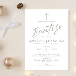 Invitación Bautizo Minimalista Pastel Colores Baut