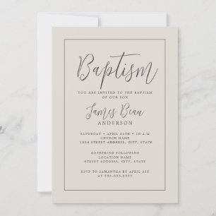 Invitación Bautizo Moderno Marfil