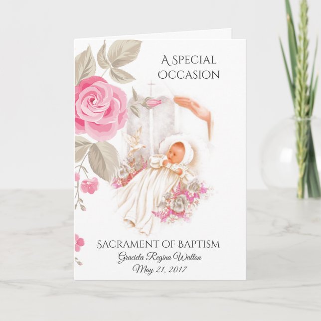 Invitación Bautizo Niña Cristiana (Anverso)