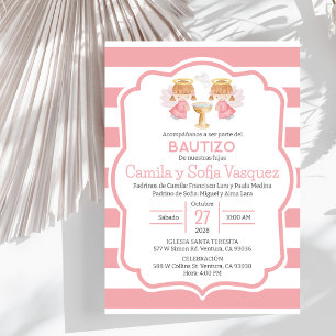 Invitación Bautizo niñas Baptism Cute Twels