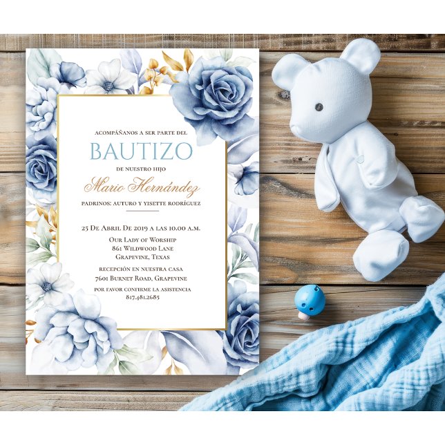 Invitación Bautizo Niño Invitacione De Bautizo Niño Baptismo (Subido por el creador)