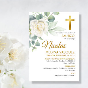 Invitación Bautizo Niño o Bautismo Chica Elegante