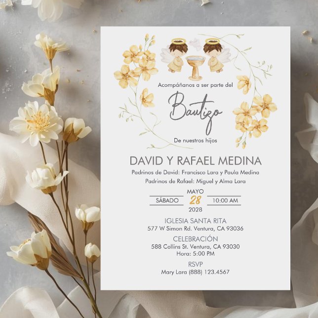 Invitación Bautizo niños Baptism Curte Twels Angel (Subido por el creador)