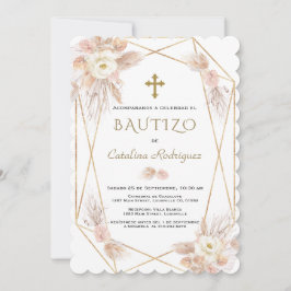 Invitación Bautizo Pampas Bautismo De Oro De Grasa