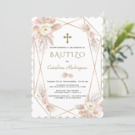 Invitación Bautizo Pampas Bautismo De Oro De Grasa