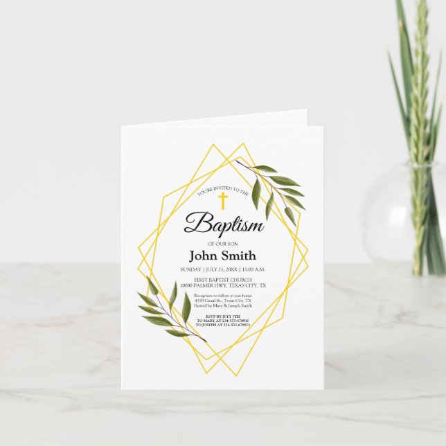 Invitación Bautizo Plegada (Anverso)