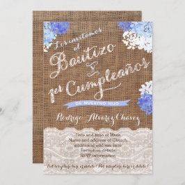 Invitación Bautizo y 1er・, bautismo latino Cumpleaños