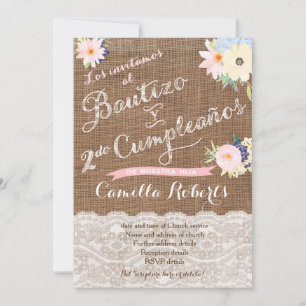 Invitación Bautizo y 2do cumpleaños, æbautismo