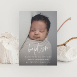 Invitación Bautizo y bautismo de guión moderno religioso