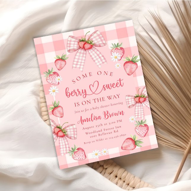 Invitación Baya Dulce Verano Fresa Bebé (Subido por el creador)