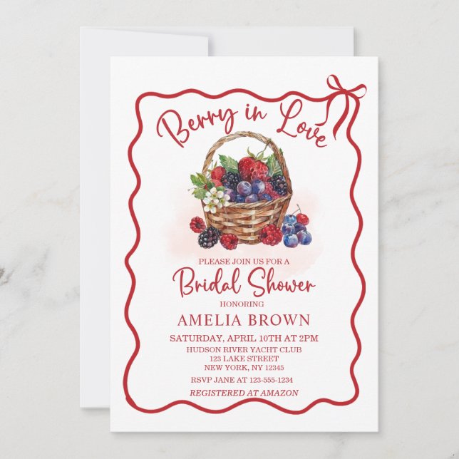Invitación Baya en amor Sumer berries Despedida de soltera  (Anverso)