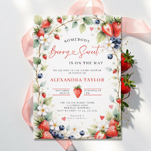 Invitación Bayas Botánicas Dulces Jardín Shower de Bebé
